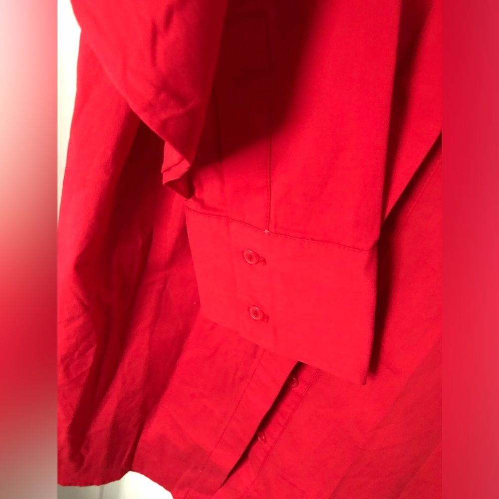 Monroe & Main cotton blend button down shirt dress drawstring belt back size L - Picture 6 of 8